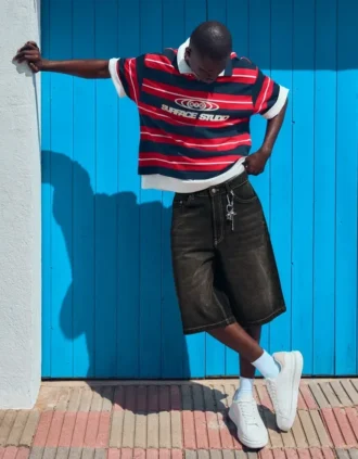 Bermuda ample en denim – Shorts et shorts en jean – Homme