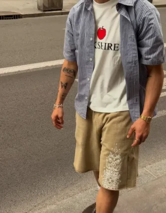 Bermuda effet délavé Aries X Bershka