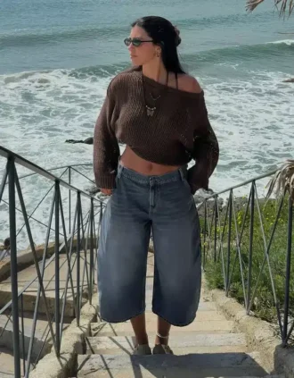 Bermuda en Denim ample