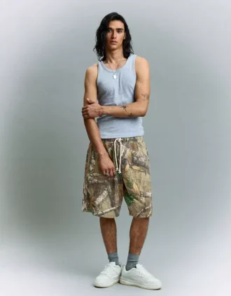 Bermuda imprimé coupe carrée – Shorts et shorts en jean – Homme