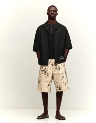 Bermuda imprimé à jambes larges – Homme