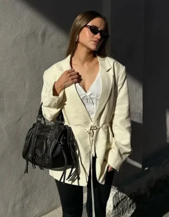 Blazer fluide avec cordon de serrage – Vestes et trenchs