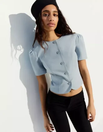 Blazer à manches courtes bouffantes – Vestes et trenchs