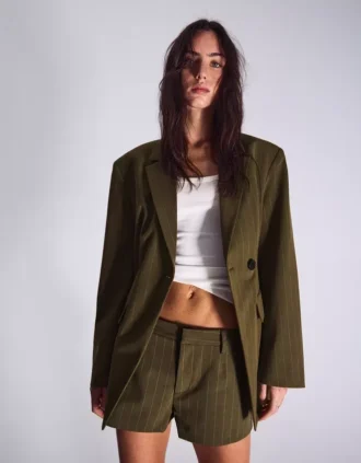 Blazer rayé à double boutonnage – Vestes et trenchs