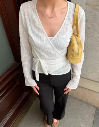 Blouse croisée imprimée