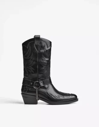 Bottes de cowboy avec détail chaîne – Bottines – Homme