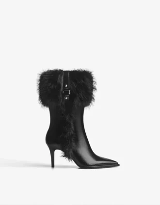 Bottines à talons avec détails en fourrure – Bottes et bottines