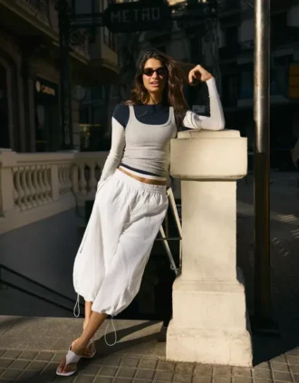 Capri technique avec cordons de serrage – Pantalons