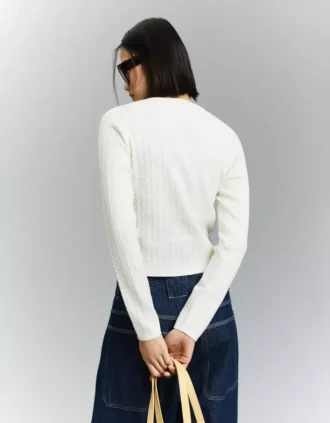 Cardigan tressé à boutons – Pulls et gilets