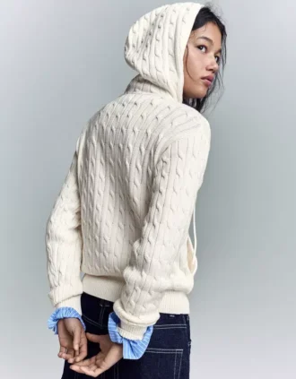 Cardigan zippé en maille torsadée – Pulls et gilets