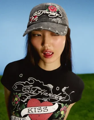 Casquette brodée Ed Hardy X Bershka