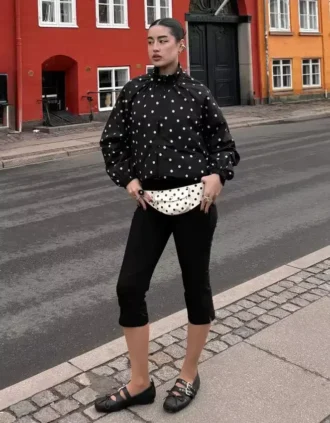 Ceinture à poches à pois