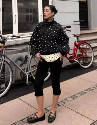 Ceinture à poches à pois