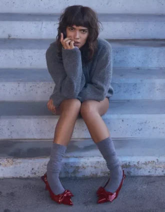 Chaussures à talons bobines avec nœud – Chaussures à talons