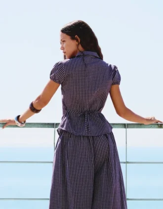 Chemise en popeline à manches courtes