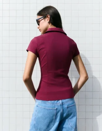 Chemise à manches courtes avec fermeture éclair