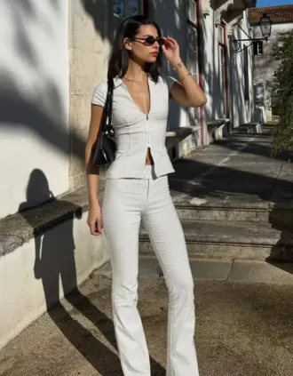 Chemise à manches courtes avec fermeture éclair – Chemises et blouses