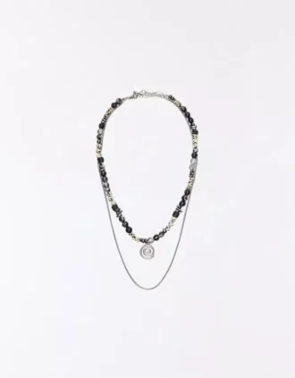 Collier en acier inoxydable et pierre – Accessoires