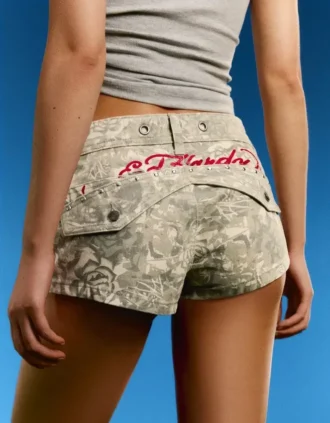 Ed Hardy X Bershka Embroidered Shorts – Femme