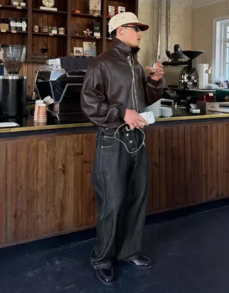 Jean droit à boutons croisés – Jeans
