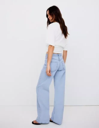 Jean taille basse à coupe droite – Pantalon