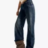 Jean taille basse à coupe droite – Pantalon Jean taille basse à coupe droite – Pantalon