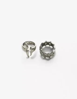 Lot de 2 anneaux en acier – Accessoires – Homme
