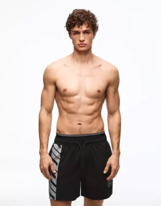 Maillot de bain imprimé coupe Fit avec double ceinture – Accessoires – Homme