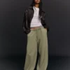 Pantalon bouffant en peluche avec cordons – Pantalon