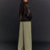 Pantalon bouffant en peluche avec cordons – Pantalon