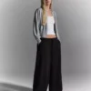 Pantalon bouffant en peluche avec cordons – Pantalons – Femmes
