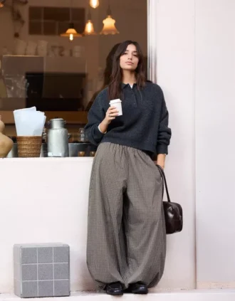 Pantalon bouffant en popeline Pantalon bouffant en popeline