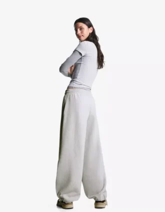 Pantalons bouffants en peluche avec cordons de serrage – Femme