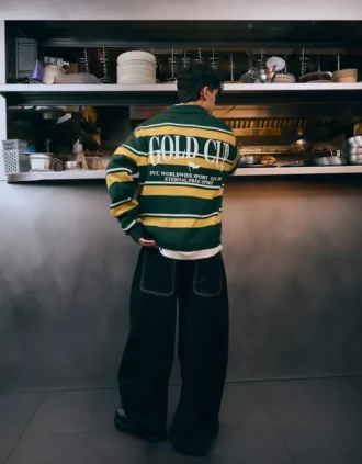 Pull à col polo rayé – Pulls et gilets