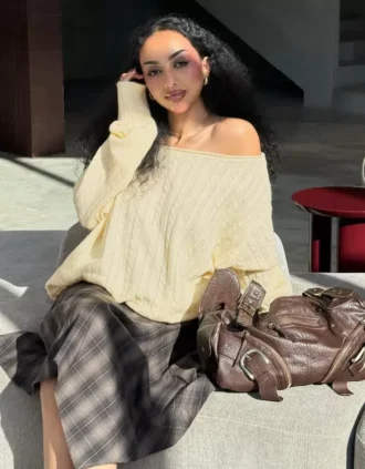 Pull en maille torsadée