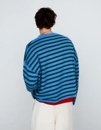 Pull à rayures brodées, coupe ample – Pulls et gilets