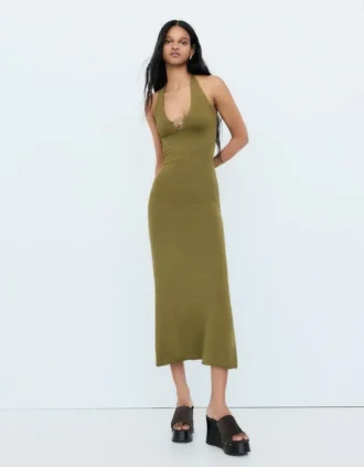 Robe midi à col licou