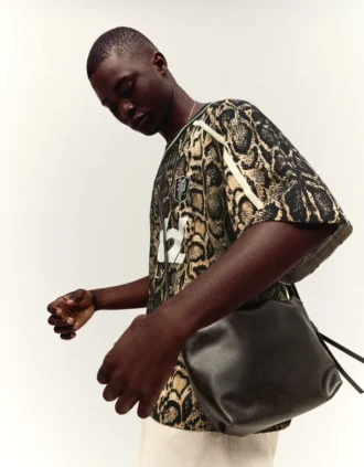 Sac à bandoulière effet froissé – Accessoires – Homme