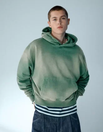 Sweat à capuche ample délavé – Sweats et hoodies – Homme