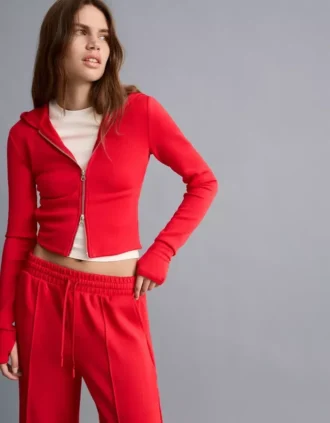 Sweat à capuche en mélange de modal avec fermeture éclair – Sweats et hoodies
