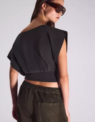 T-shirt à manches courtes asymétrique imprimé