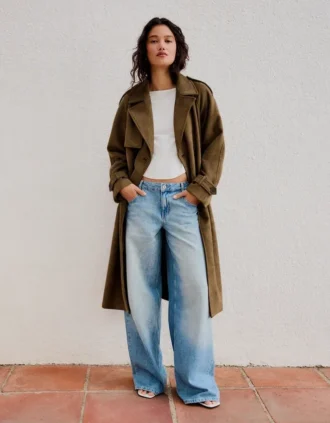 Trench-coat en simili-suède – Vestes et manteaux