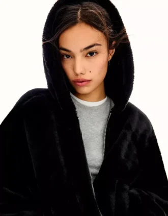 Veste à capuche en fausse fourrure – Vestes et trenchs