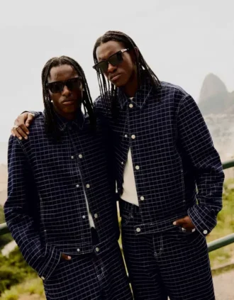 Veste en jean à carreaux Veste en jean à carreaux