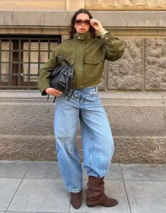 Veste en simili-suède