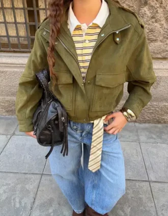 Veste en simili-suède