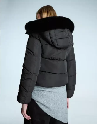 Veste Puffer déperlante avec capuche en fourrure – Vestes et trenchs